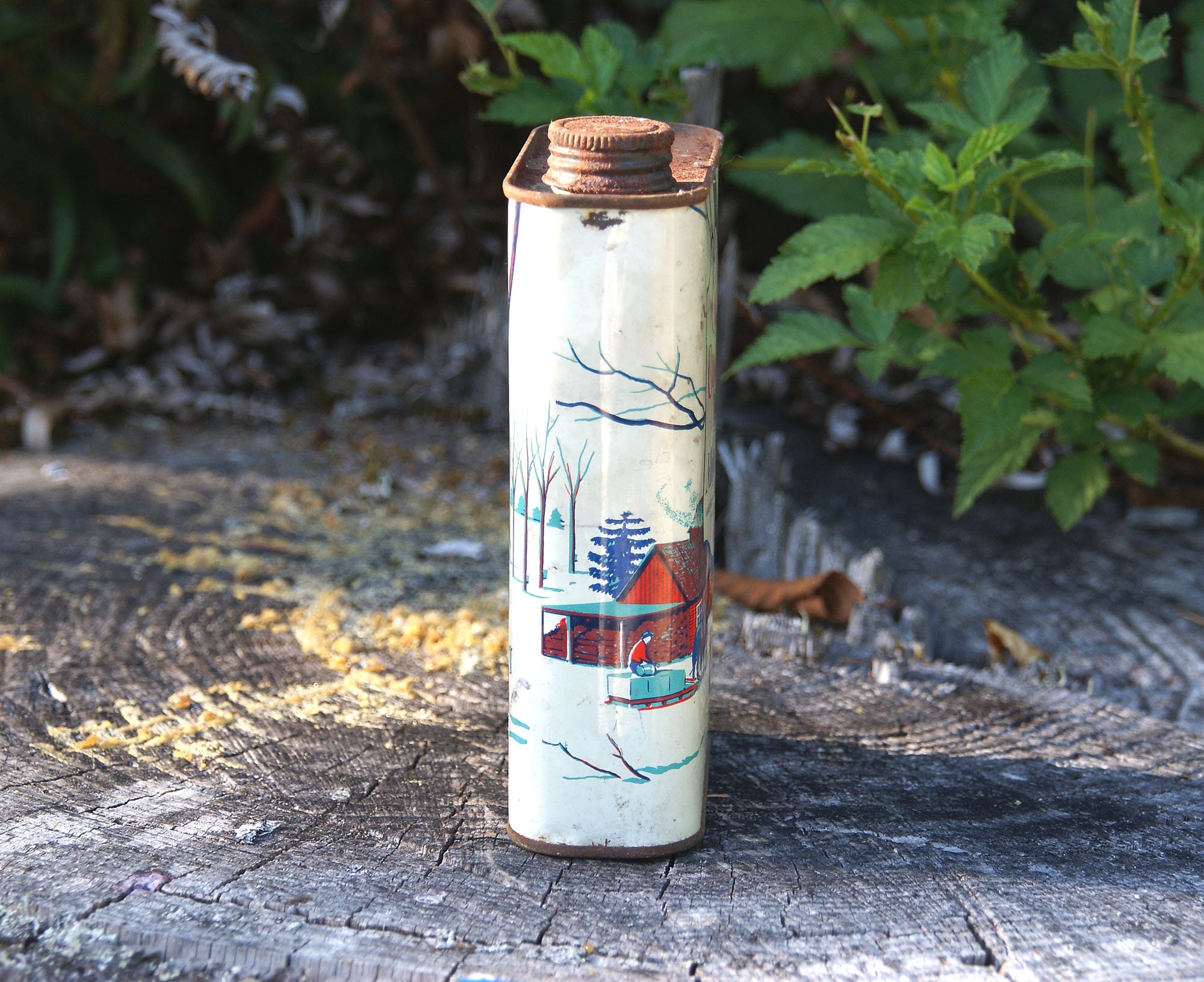 Rare Vintage 1950's Old Colony Pure Maple Syrup Tin Can Newport VT, Sap