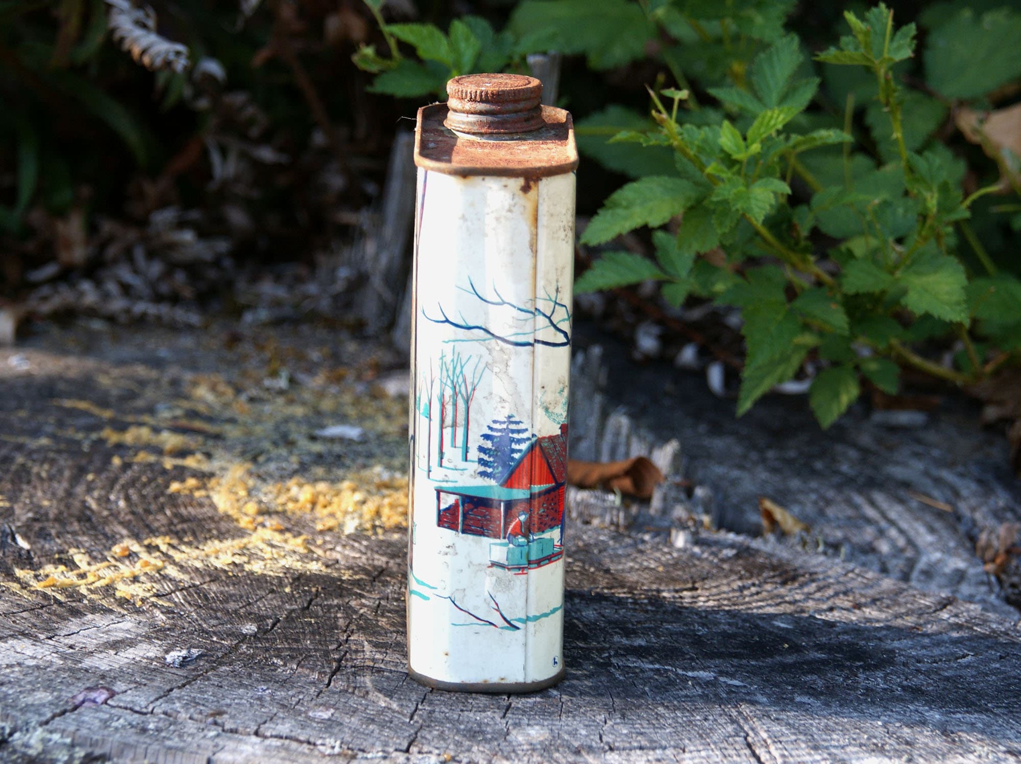 Rare Vintage 1950's Old Colony Pure Maple Syrup Tin Can Newport VT, Sap