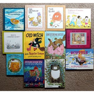 1960s Childrens Picture Books, Hardbound 60s 1970s Grade School Age Kids Book Collection Set of 12