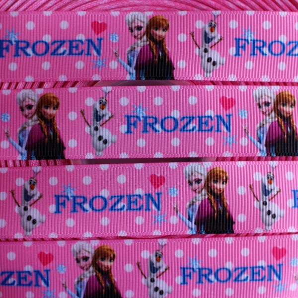 Clearance Ribbon Frozen Ribbon 7/8" Grosgrain Ribbon, Printed Ribbon for Gift Box, Gift Bag, Frozen Birthday, or Craft