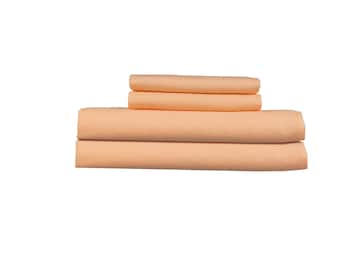 Fiji Coral Pure linen Sheet set. 4 pieces -- flat, fitted sheets and two pillow cases. 100% organic flax linen. European grown and woven
