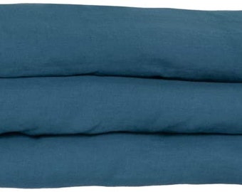 Midnight blue  color Pure linen Duvet cover. 100% organic flax linen. European grown and woven