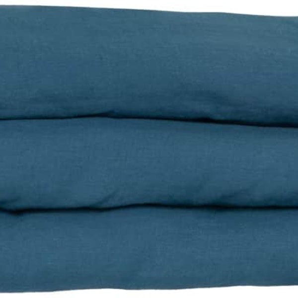 Midnight blue  color Pure linen Duvet cover. 100% organic flax linen. European grown and woven