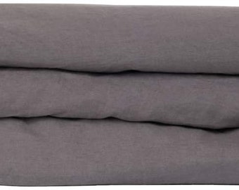 Stone gray  color Pure linen Duvet cover. 100% organic flax linen. European grown and woven