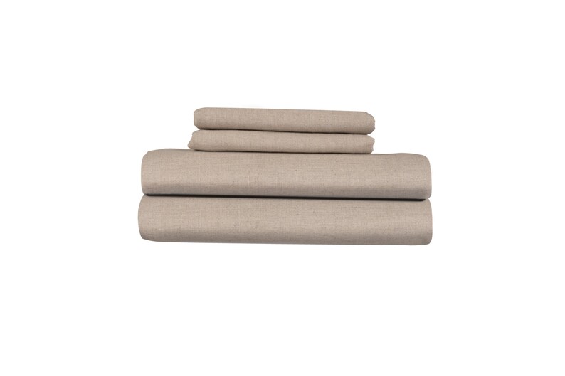 Natural Color Pure Linen Sheet Set. 4 Pieces Flat Fitted Etsy