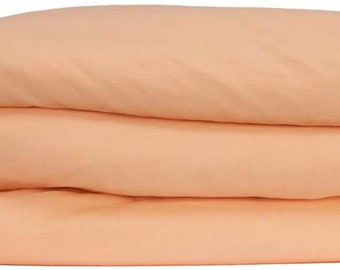 Tahiti coral color Pure linen Duvet cover. 100% organic flax linen. European grown and woven