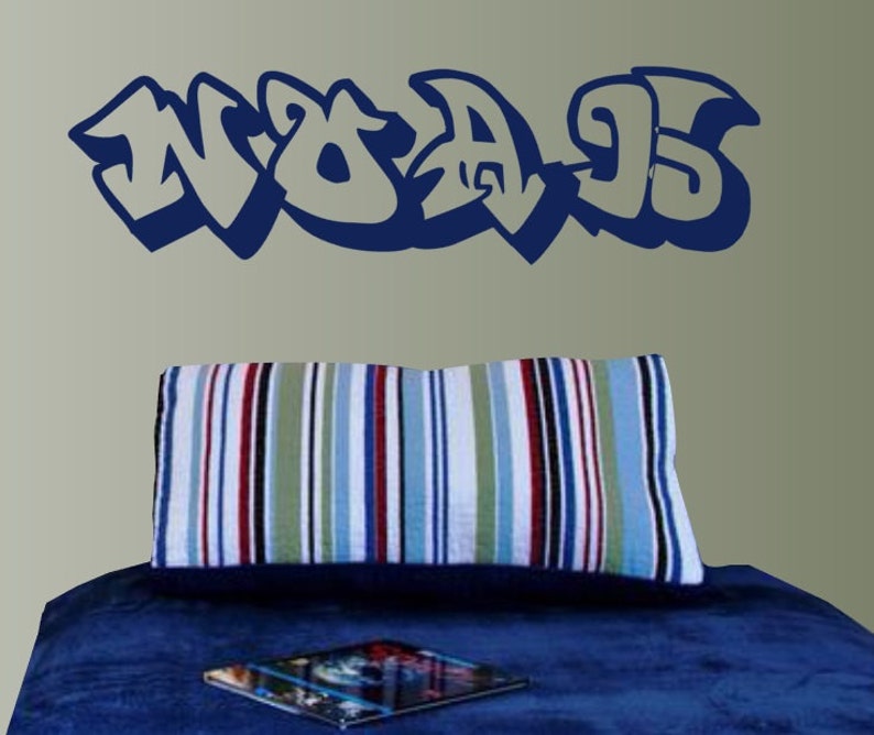 Graffiti Name Wall Decal Headboard Skateboard Image 0