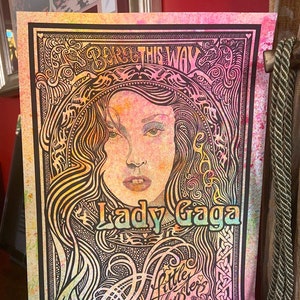 Lady Gaga poster, hand-colored by Posterography image 1