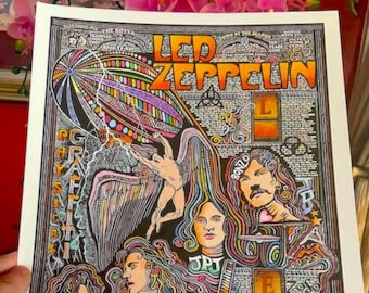 Led Zeppelin Poster, Physical Graffiti Poster, Art Print by Posterography.