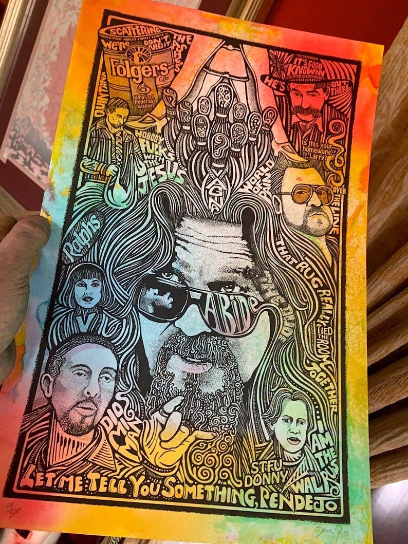 The Big Lebowski The Dude Poster Etsy