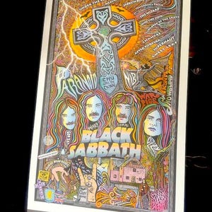 Black Sabbath Poster, Art Print, Ozzy Osbourne, Tony Iommi, by Posterography