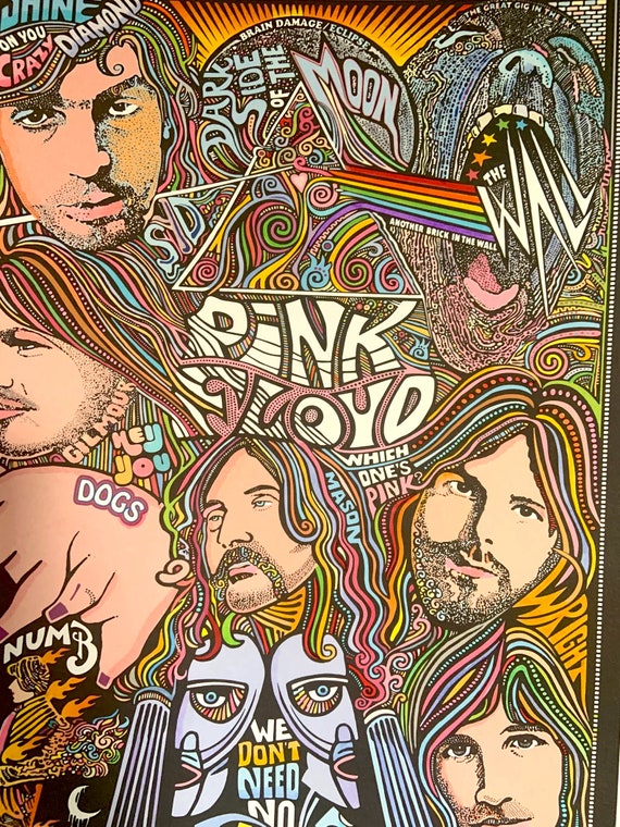 Pink Floyd Poster, the Dark Side of the Moon, Art Print by Posterography 