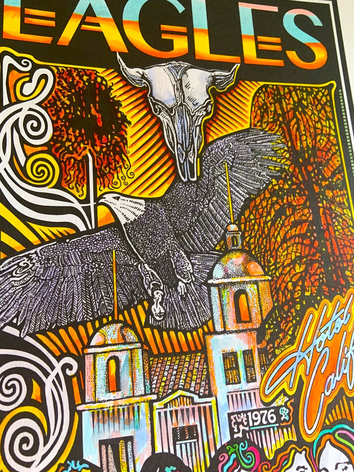 Eagles Band Poster Hotel California Don Henley Joe Walsh Etsy