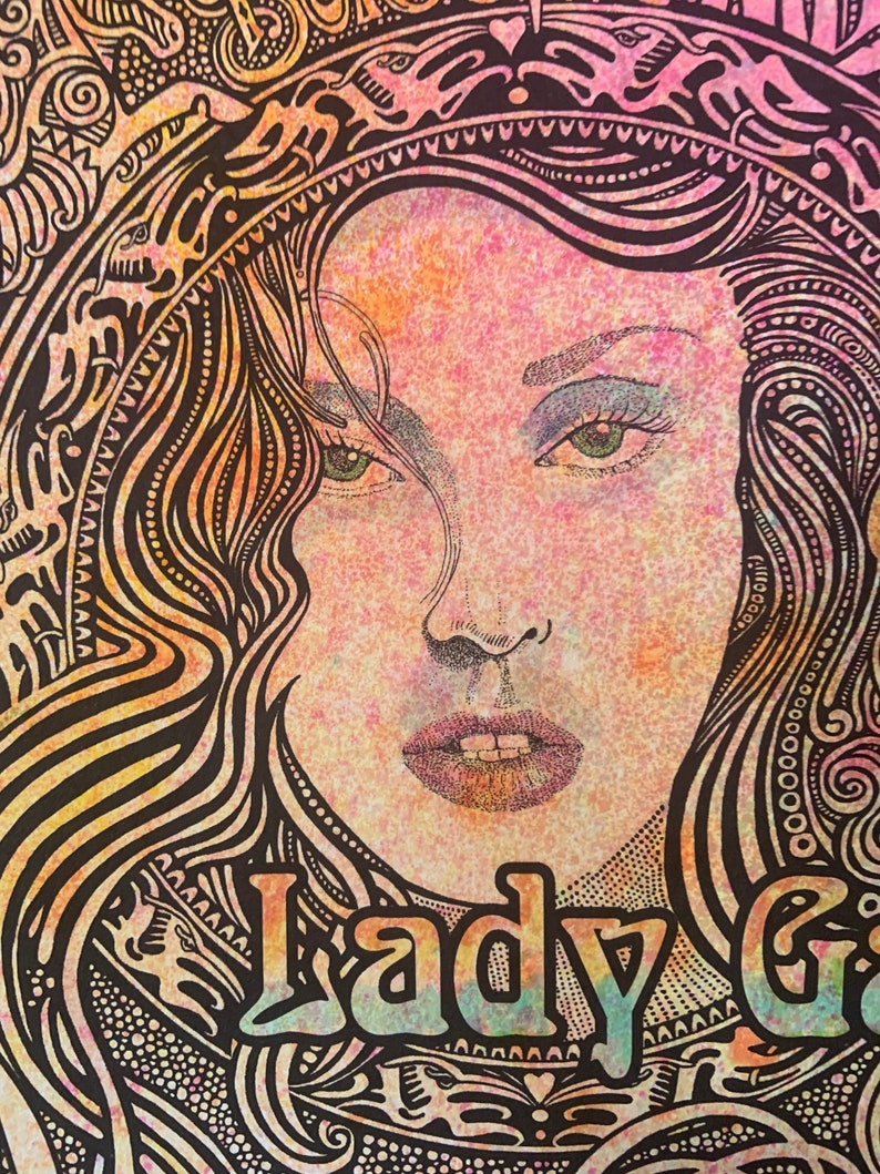 Lady Gaga poster, hand-colored by Posterography image 2