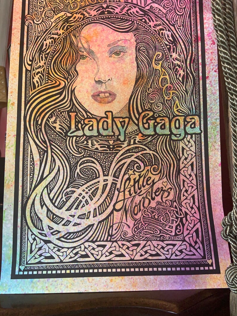 Lady Gaga poster, hand-colored by Posterography image 6