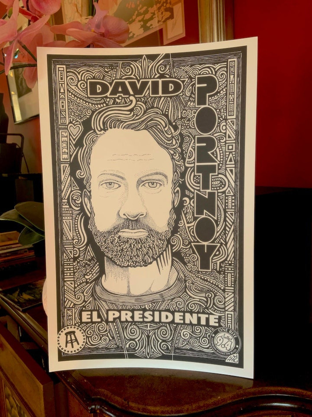 Dave Portnoy Poster, Barstool Sports Poster, Pen & Ink Print by