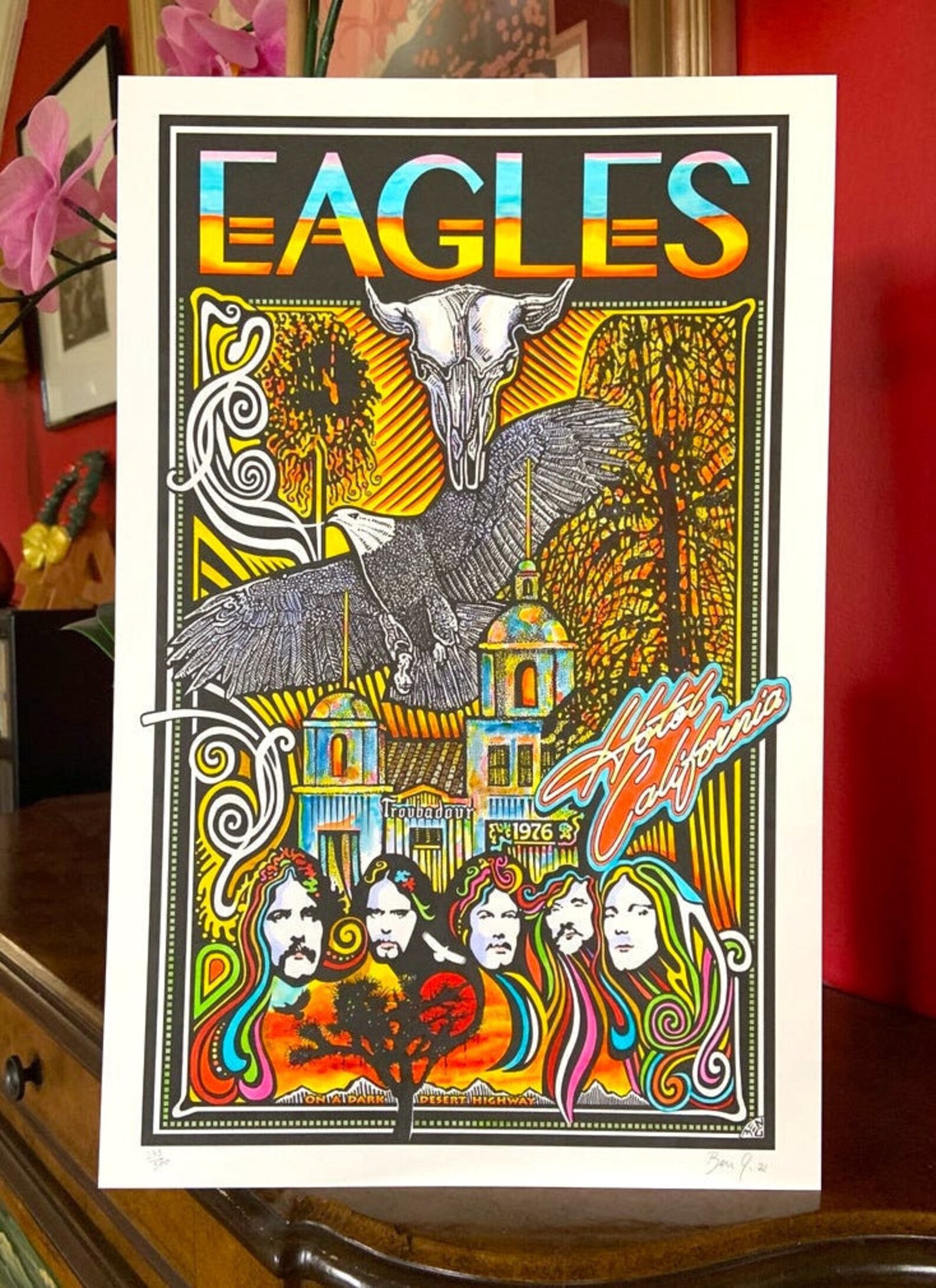Eagles Band Poster Hotel California Don Henley Joe Walsh Etsy