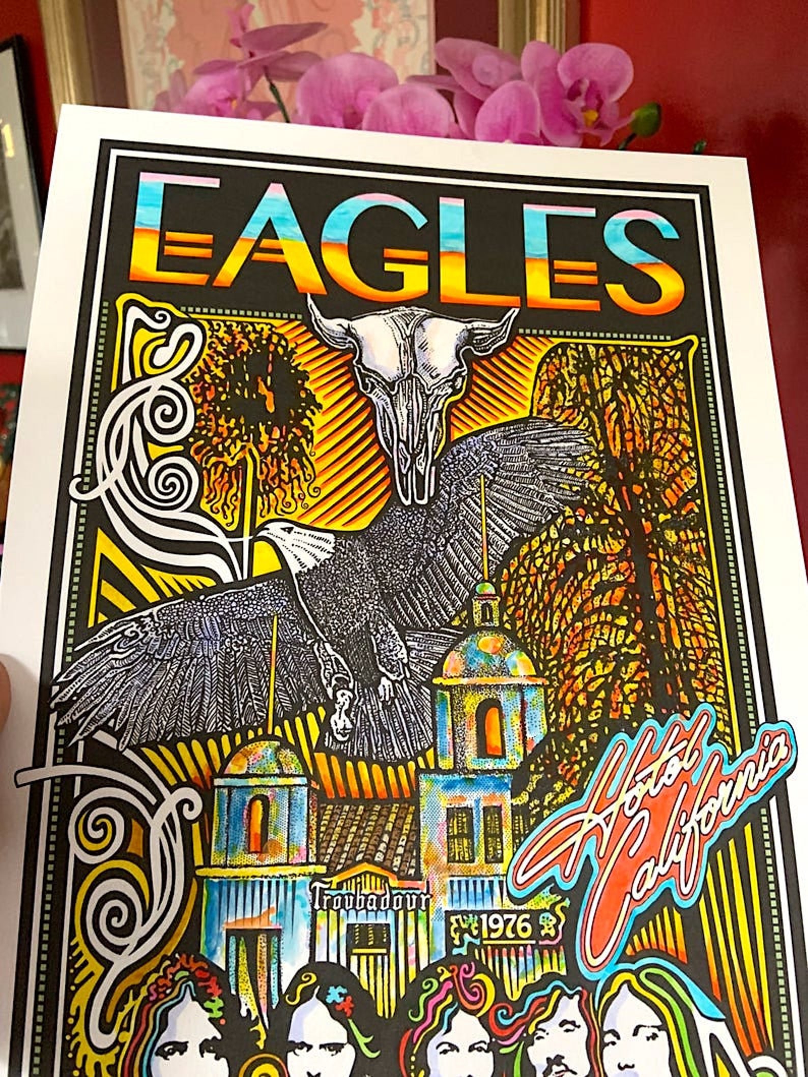 Eagles Band Poster Hotel California Don Henley Joe Walsh Etsy