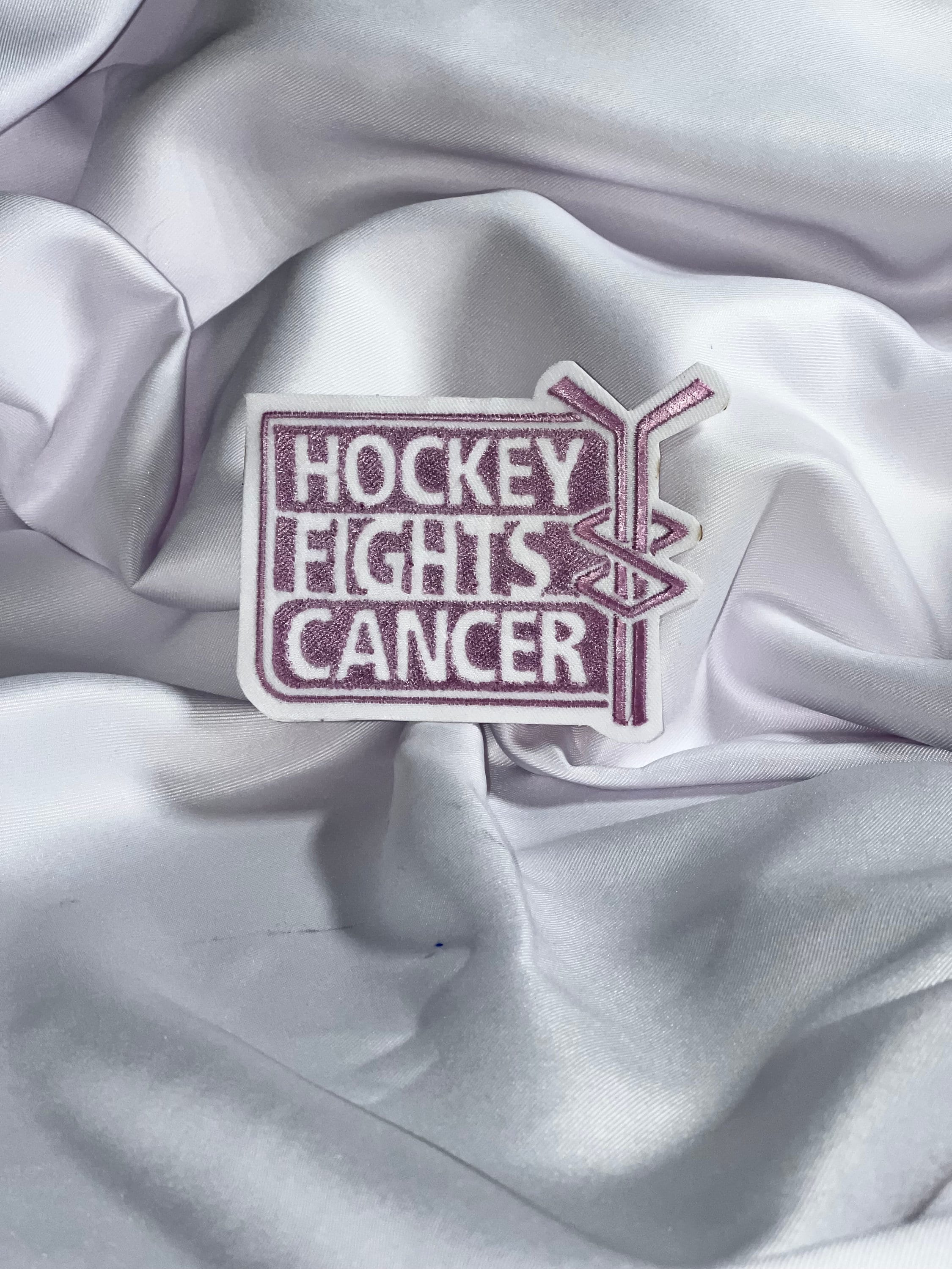 Seattle Kraken White Hockey Fights Cancer Logo Personalized Ribbon Keychain