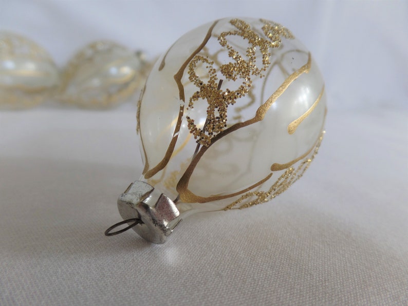 Vintage Glass Christmas Tree Teardrop Ornaments Frosted Clear Etsy