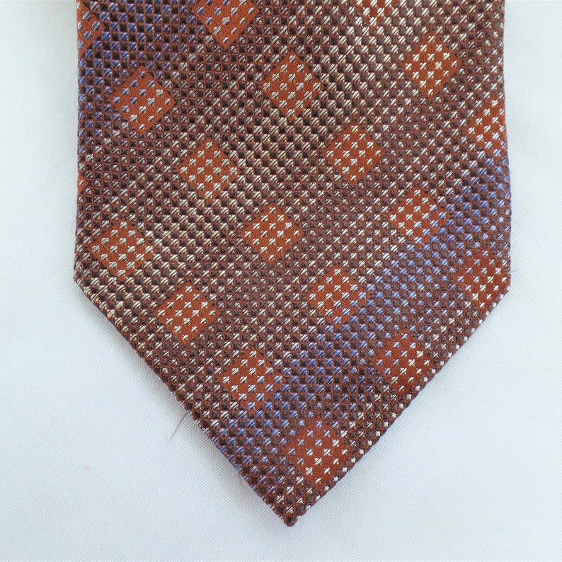 Men/'s Necktie Gift for Him 4 inch Neck Ware Vintage Alfani Silk Tie Clothing Accessory Purple Brown