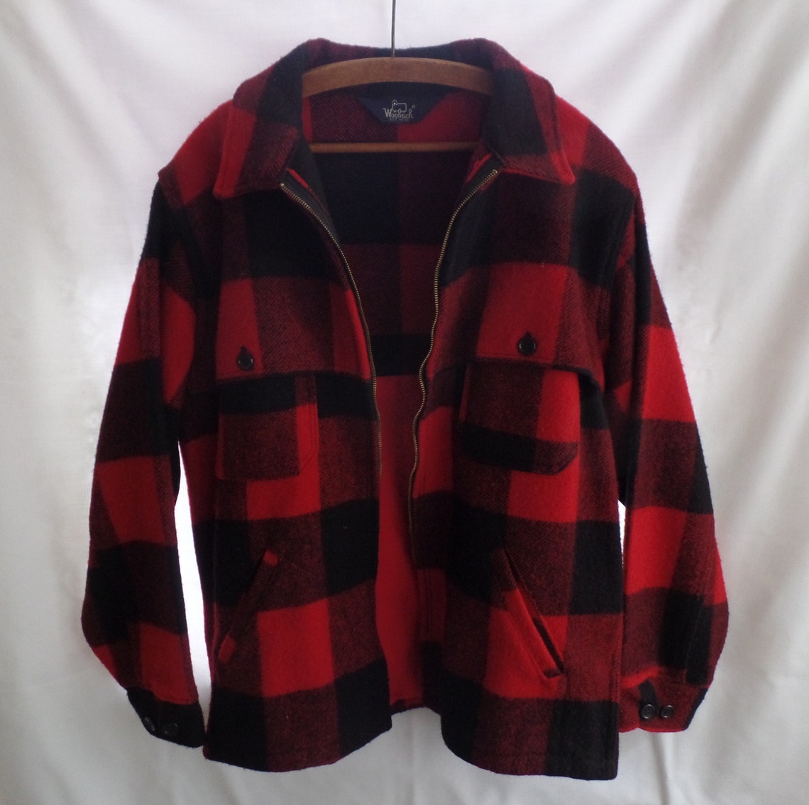 Vintage Buffalo Plaid Woolrich Hunting Jacket Red and Black | Etsy