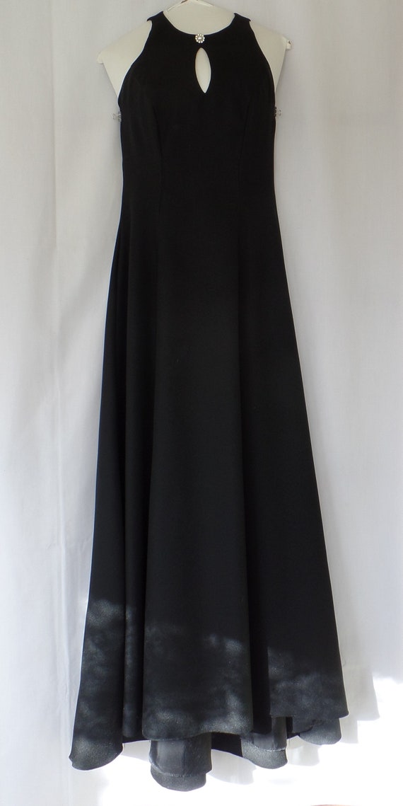 Vintage Classic Black Formal Prom Gown, Keyhole N… - image 3