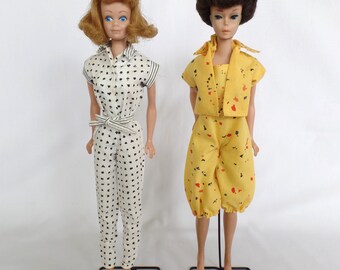 Barbie vintage de 1980, mono blanco de superestrella n.° 3684 O conjunto de moda amarillo de 1981, n.° 3686, ropa a elegir.