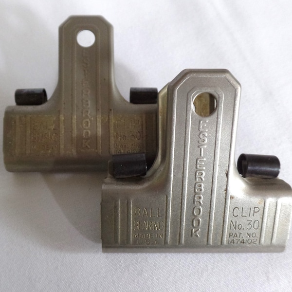Vintage Paperclip Esterbrook Ball Bearing Clips No 30, Unique Fasteners Office Supply Junk Journal Planner