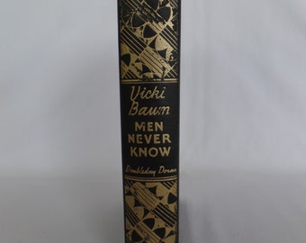 Vintage Book, Men Never Know, Vicki Baum, Old 1935 Hardcover, First 1st Edition, Black and Gold