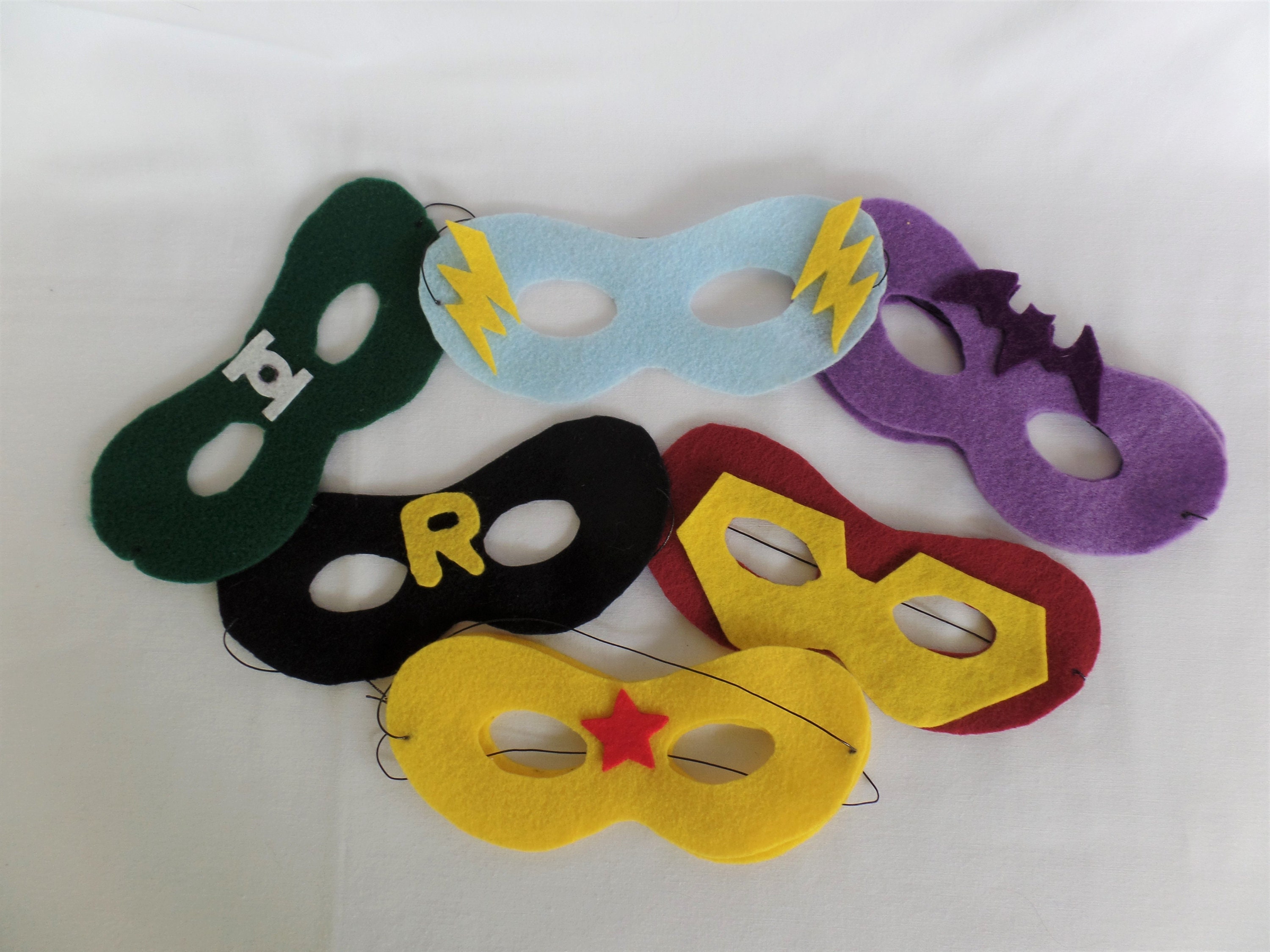 8 Handmade Felt Kid's Superhero Masks Birthday Parties - Etsy