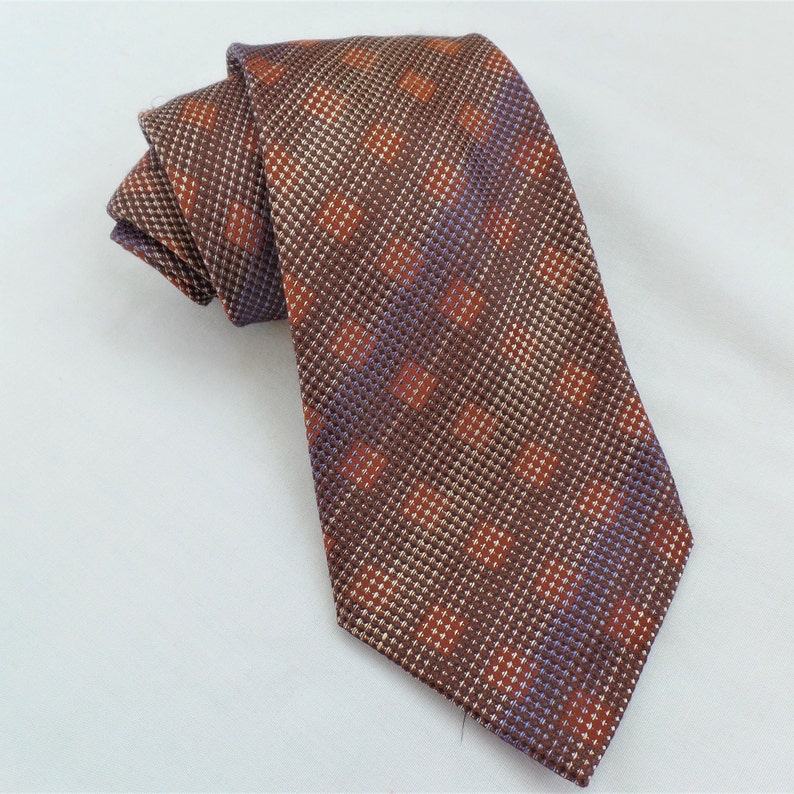 Men/'s Necktie Gift for Him 4 inch Neck Ware Vintage Alfani Silk Tie Clothing Accessory Purple Brown