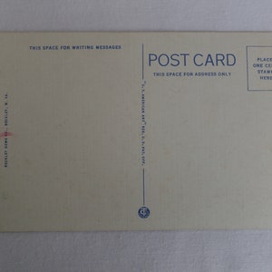 May include: A vintage postcard with the text "POST CARD" in blue lettering. The back of the card has instructions for writing messages and addresses, as well as a space for a stamp.