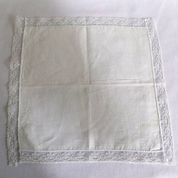 Vintage Lady's Handkerchief Something Old Bride's Accessory Lacy  White Women's Hankie