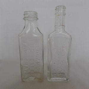 Vintage Clear Glass Medicine Bottles, Logan&#39;s Lily Cream for Chaps, Great Seal - The Styron-Beggs Co, Doctor Physician Pharmacist Interest