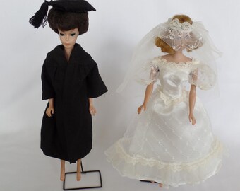 Vestido de graduación de Barbie vintage de 1963 n.° 945 O vestido de fiesta de boda de 1984 n.° 7965, vestido y velo, ropa a elegir.