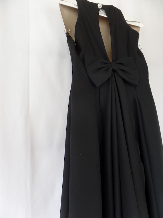 Vintage Classic Black Formal Prom Gown, Keyhole N… - image 5