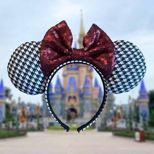 Houndstooth Minnie Mouse Ears | Alabama Crimson Tide Disney  display picture 1