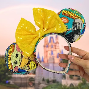 Orejas de cultura pop de El Mandaloriano y Grogu / Orejas de Minnie de Star Wars