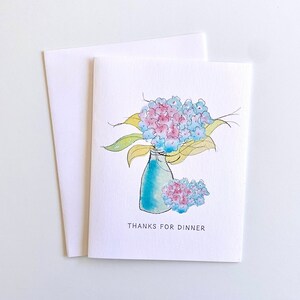 ディナーのお礼の花のメッセージカード