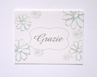 Hand-Painted Floral Thank You Notes Grazie