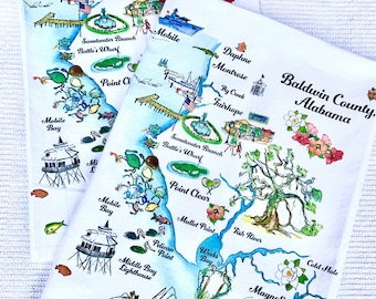 Baldwin County, Alabama Tea Towel