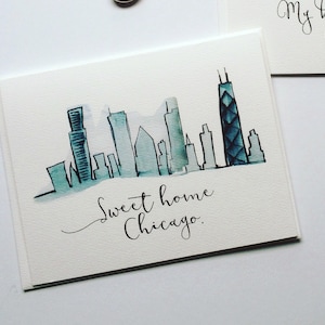 Chicago, Sweet Home Chicago Geïllustreerde Skyline Notitiekaarten