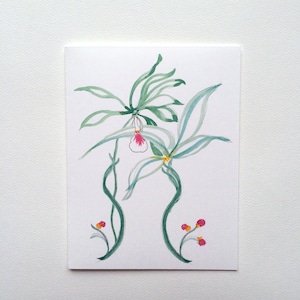 Moderne orchideebloem Notitiekaarten