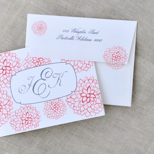 Personalisiertes Briefpapier mit handbemalter Blume