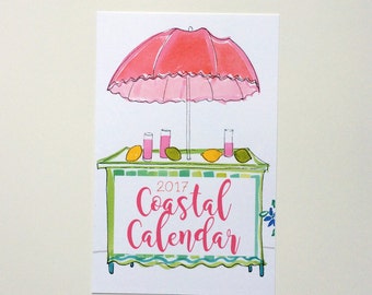 2017 Illustrated Coastal Seaside Wall & Desktop Calendar