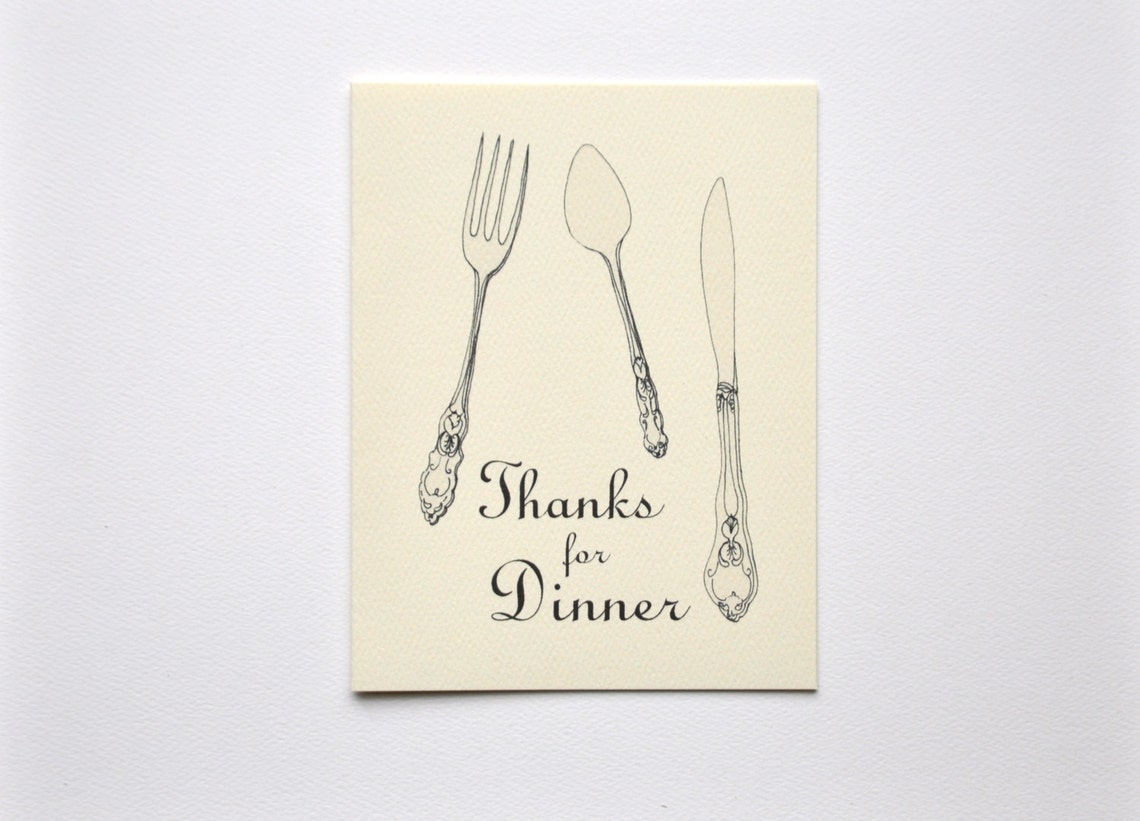 Thanks for Dinner Note Cards - Etsy