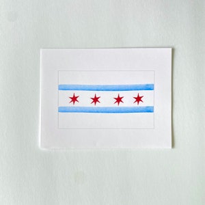 Chicago Flag Illustrierte Notizkarten