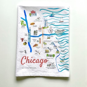 Chicago Map Tea Towel