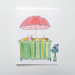 Grillige roze limonade Stand Note Cards